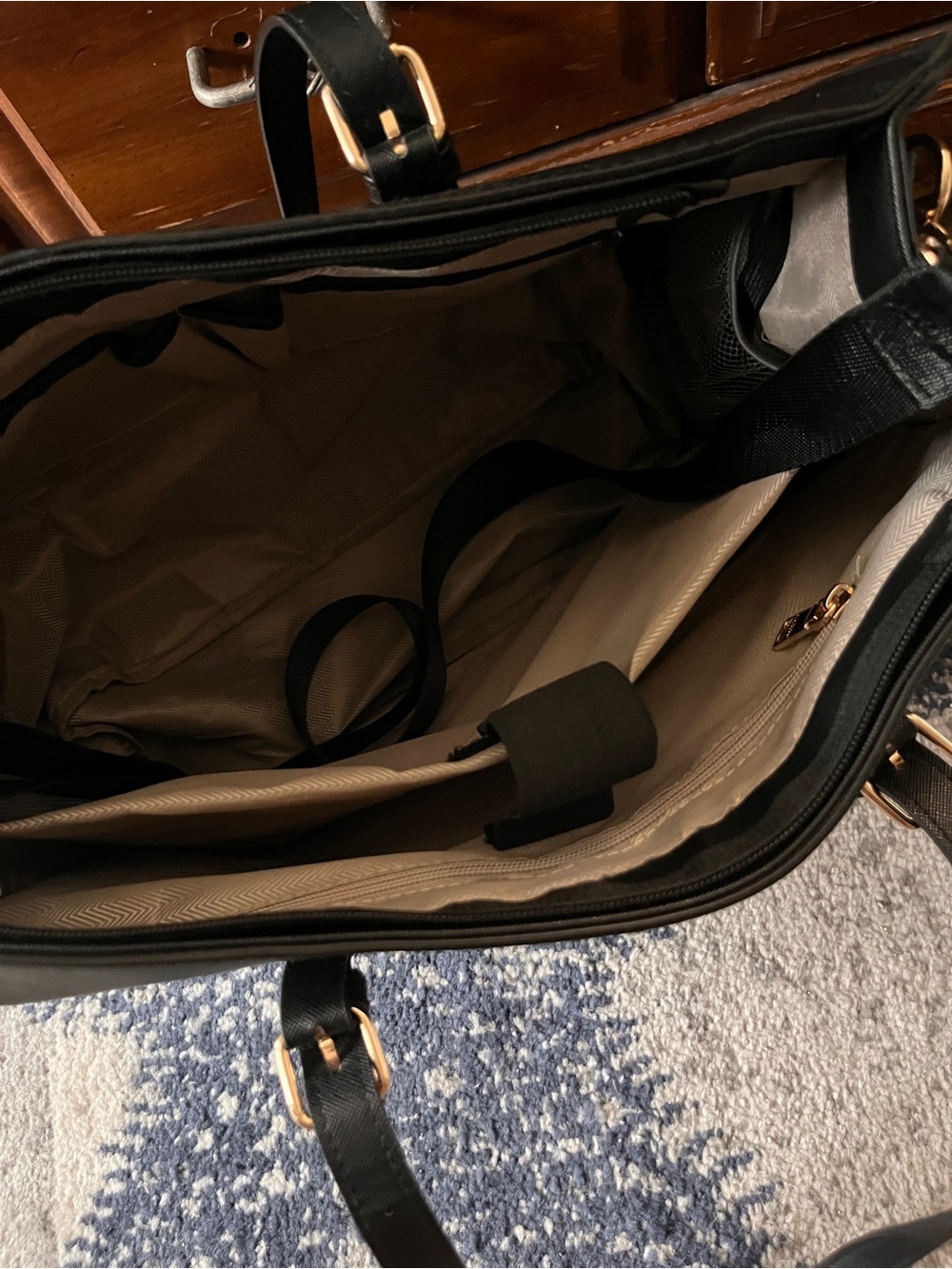 Classic Black Women's Laptop work Bag, Built In Lunch Box! - Picture 2 of 3